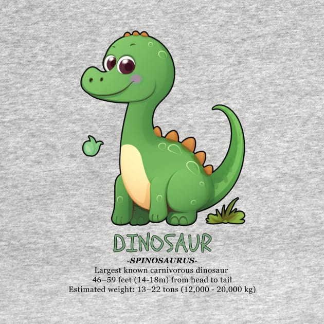 Cute Dinosaur Spinosaurus T-shirt by Artful Wear
